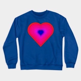 Red, Pink, Purple, and Blue Heart Crewneck Sweatshirt